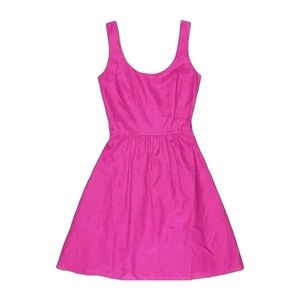 Vineyard Vines NWT Dobby Bright Pink Cotton Silk Blend Swiss Dot Dress Size 10